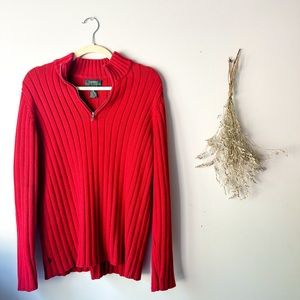 vintage ralph lauren red long sleeve sweater